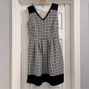 Kalijati Women’s Navy Blue & White Geometric Sleeveless Dress Size Small